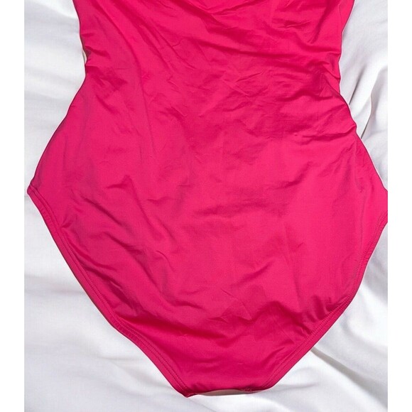 Tommy Bahama One-Piece Swimsuit Women Sz 12 Halter Hot-Pink Ruched NWOT - Picture 7 of 12